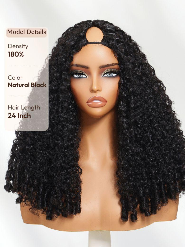 [24 Inch $99] UNice EasiContour™ V Part Black to Reddish Brown Ombre Yaki Straight Wig
