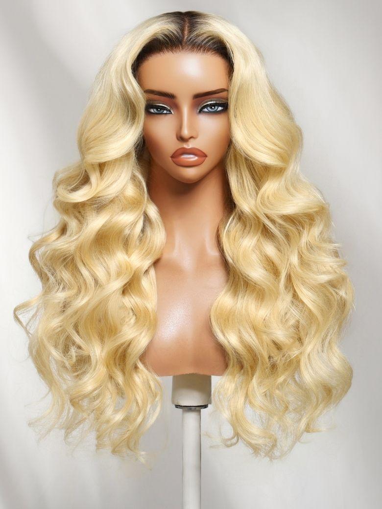 UNice 13x4 Bye Bye Slip™ Lace Frontal Caramel Brown with Honey Blonde Highlights Glueless Side Part Bob Wig