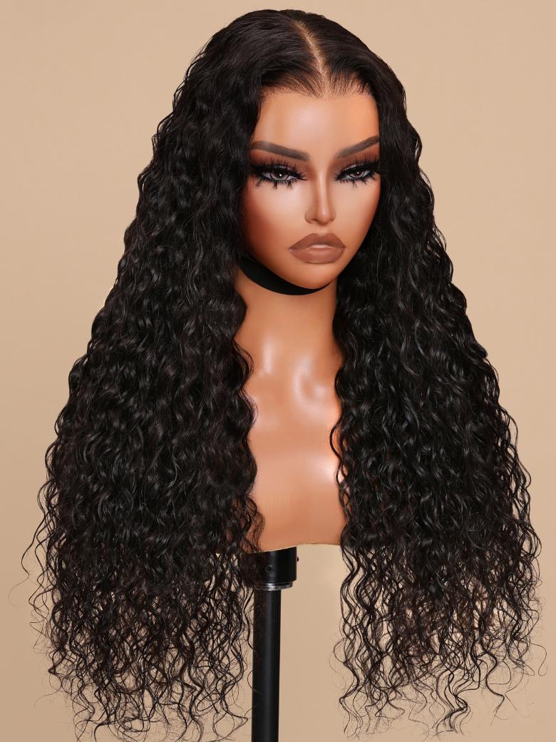 Glueless 7x5 Pre-cut Lace Bye-Bye Knots Quick Install Wig Water Wave Invisible Knots