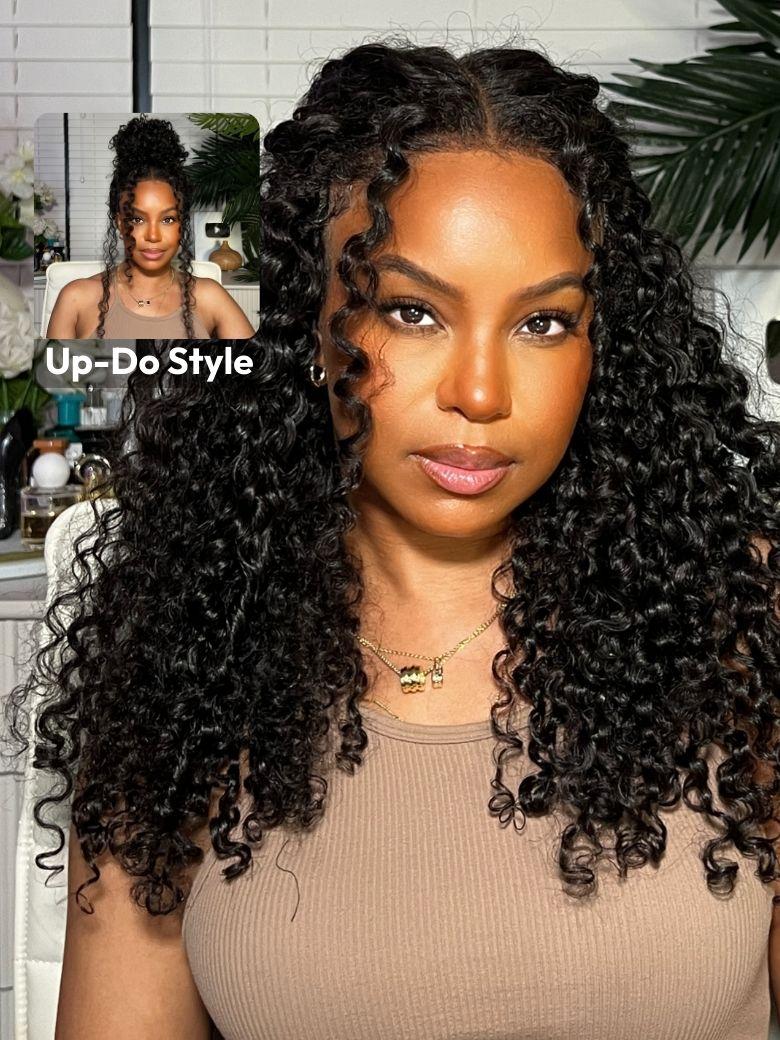 UNice 6x4.5 Pre-Cut/ Pre-Bleached Bye-Bye Knots Wig 180% Density Jerry Curly Wig With Bleached Invisible Knots