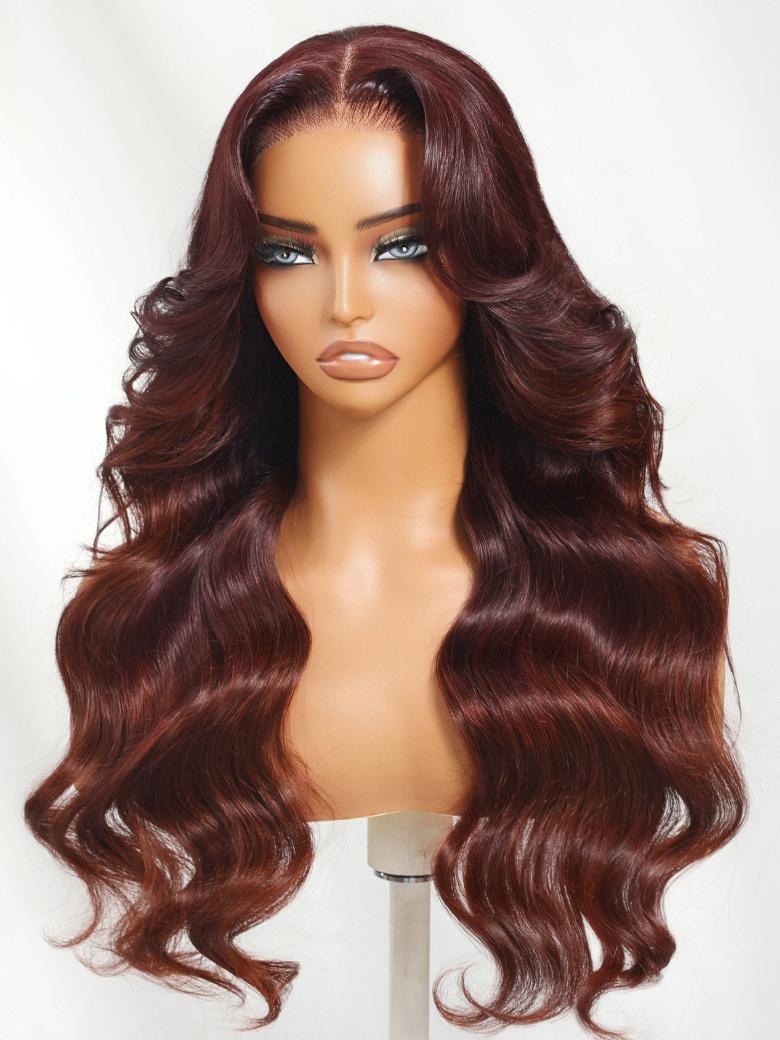 UNice 13x4 Pre-Everything™ Lace Frontal Mahogany Brown Loose Wave Wig With Face Framing Layers