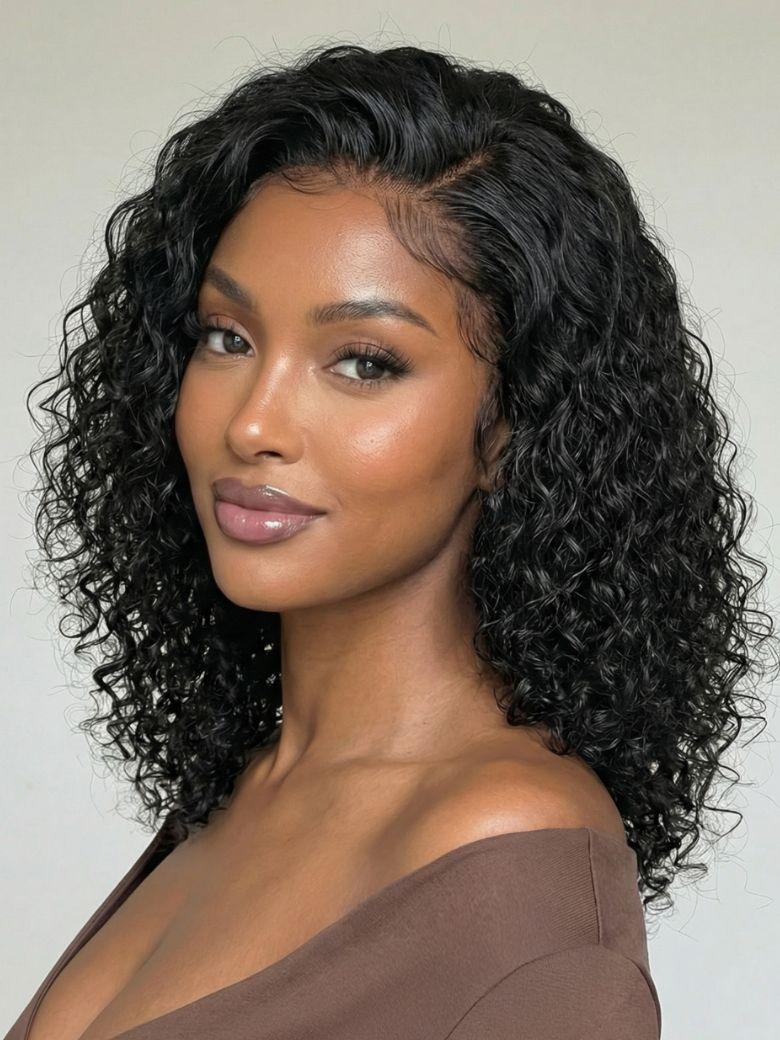 UNice 7x5 Bye-Bye Knots™ Wig Glueless Lace Sunset Jerry Curly for Reddish Brown Drawstring Wig With Bleached Knots