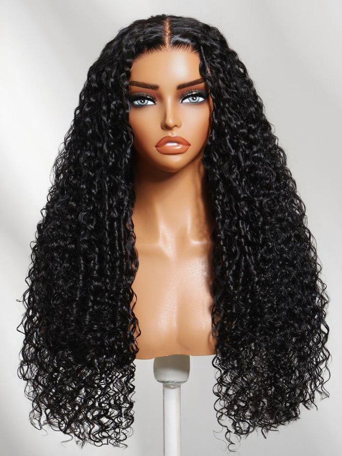 [From 18"] Bye-Bye Slip™ 7x5 Lace Natural Black 4D Mixed Texture Burmese Curly Wig with Invisi Drawstring