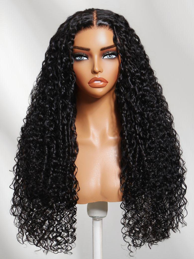 [From 18 Inch] Bye-Bye Slip™ 7x5 Lace Natural Black 4D Mixed Texture Burmese Curly Wig with Invisi Drawstring