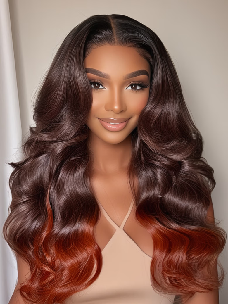13x4 Pre-Everything Lace Frontal Burgundy Loose Wave 150% Density