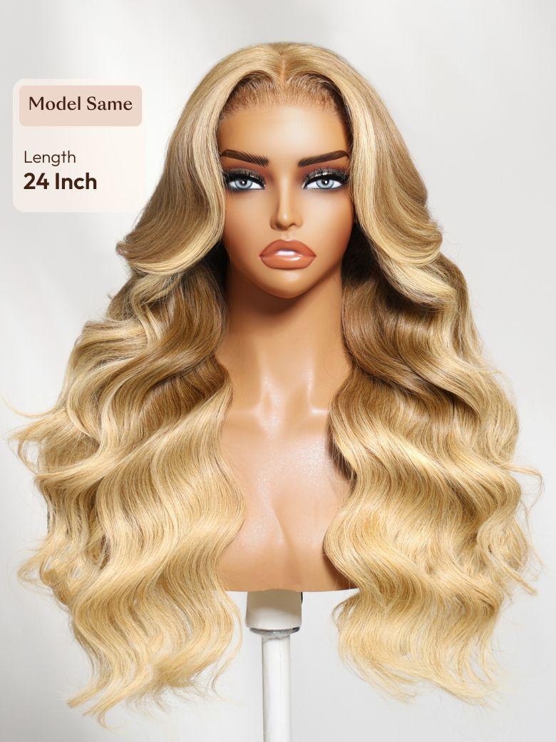 UNice 13x4 Pre-Everything™ Lace Frontal Golden Blond Loose Body Wave Face Framing Layers Drawstring Wig