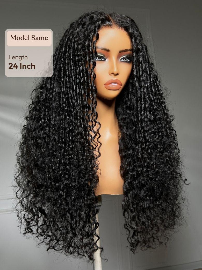 UNice 7x5 Bye Bye Slip™ Lace Black Defined Mixed Curly Glueless Wig with Invisi Drawstring