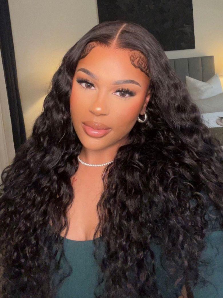 Invisi Drawstring Bye-Bye Knots 7x5 Lace Stunning Black Natural Wavy Wig 150% Destiny