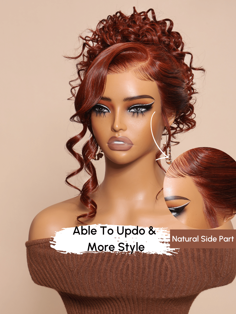 13x4 Pre-Cut Lace Front Reddish Brown Body Wave Wig Pre-Everything Wig Perfect Color