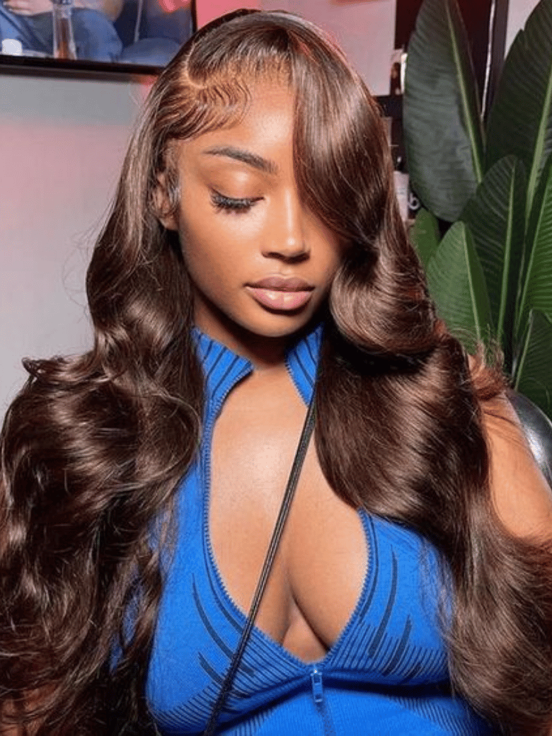 13x4 Lace Front Dark Ginger Brown Crimped Deep Wave Wig 180% Density