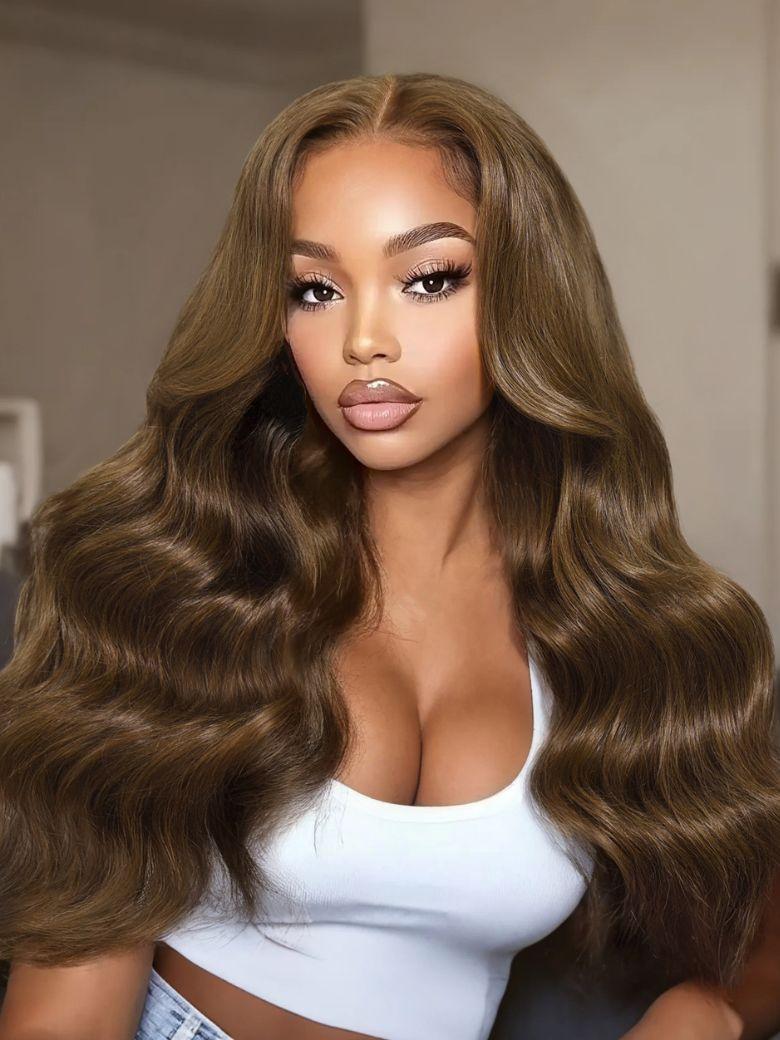 UNice 13x4 Pre-Everything™ Lace Frontal Warm Chestnut Brown Loose Wave Wig with Invisi Drawstring & Face Framing Layers