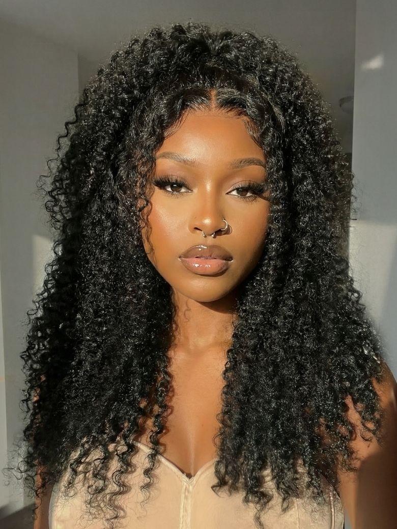 UNice Bye-Bye Knots™ 7x5 Lace Black Fluffy Kinky Coils Texture Wig with Invisi Drawstring
