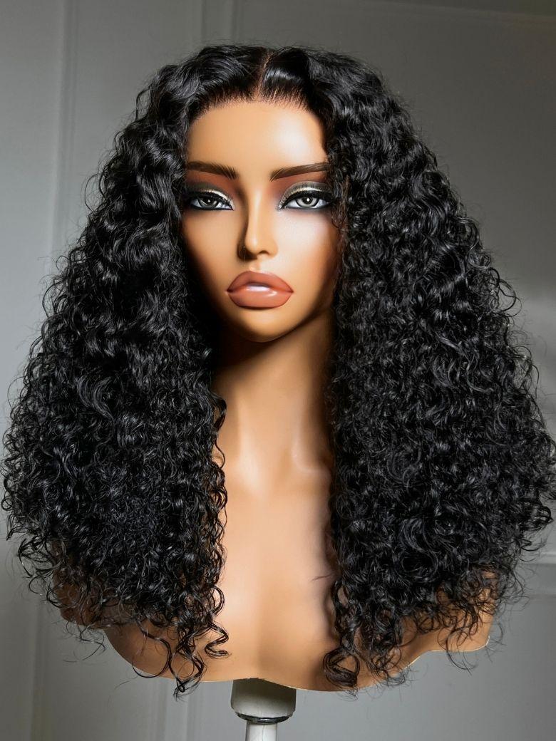 UNice 7x5 Bye Bye Slip™ Lace Natural Black Fluffy Curly Wig with Tight Defined Curls