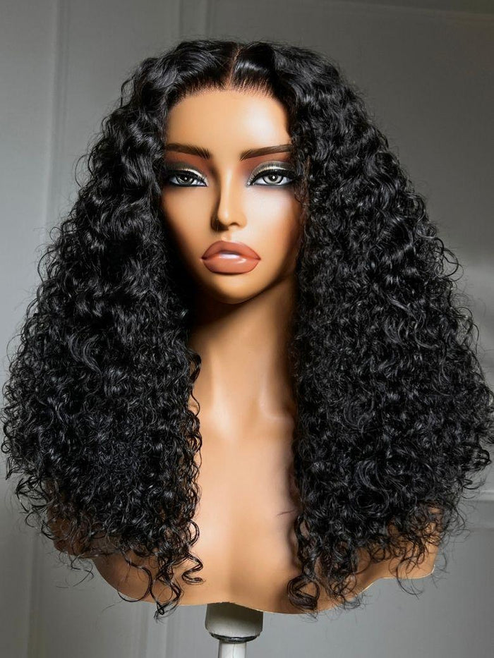 UNice 7x5 Bye Bye Slip™ Lace Natural Black Fluffy Curly Wig with Tight Defined Curls