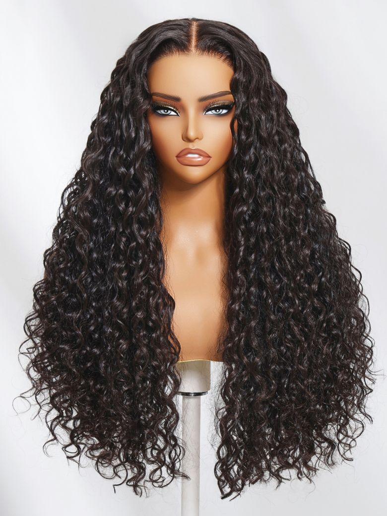 UNice Bye-Bye Knots Wig 7x5 Pre Cut Lace Bouncy Water Wave Flexible Cap Size Drawstring Wig