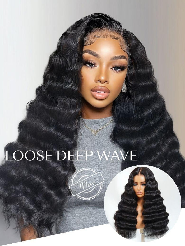 13x4 Pre-Everything™ Lace Frontal Natural Black Loose Deep Wave Wig