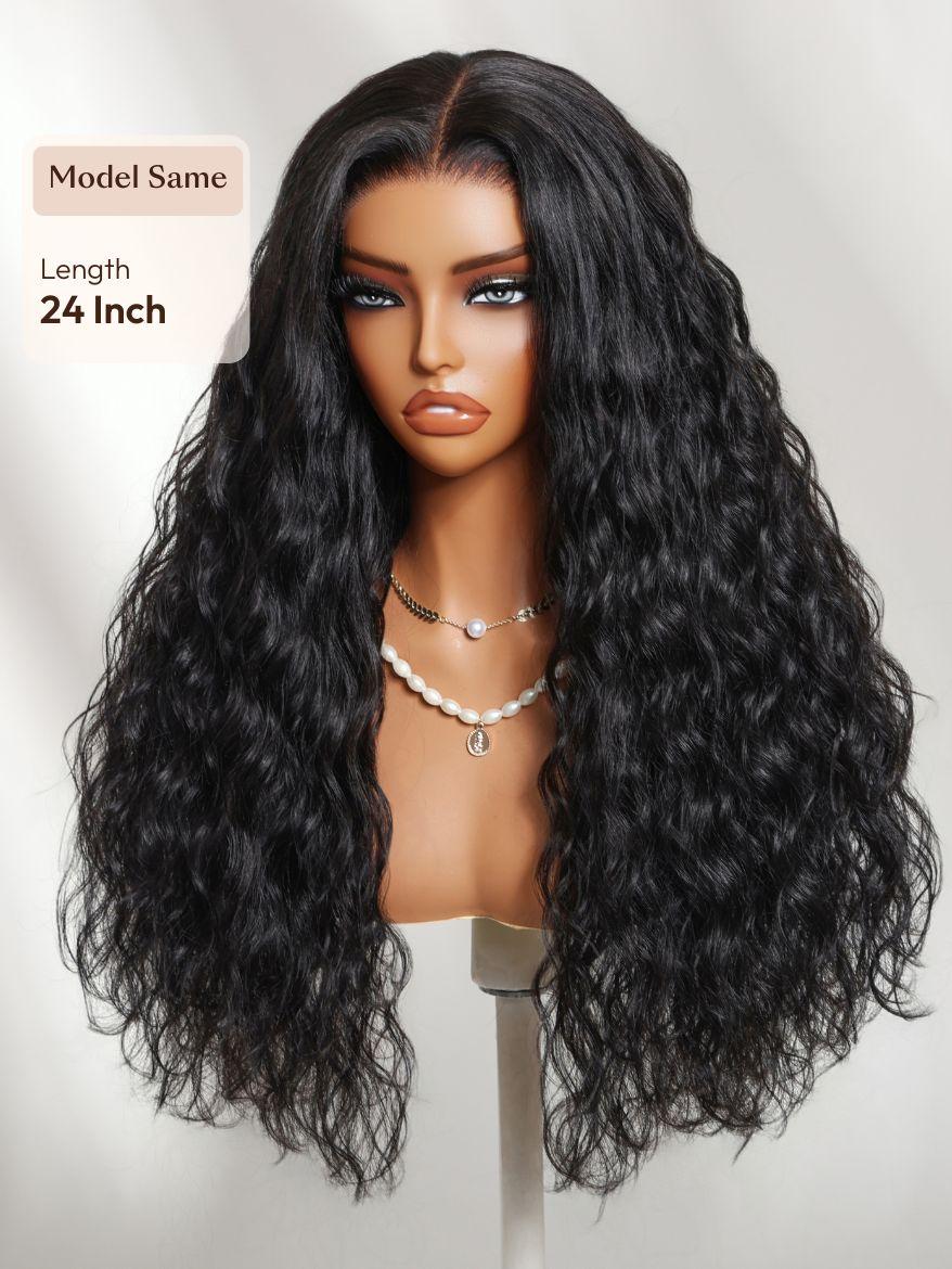 UNice 100% Human Hair Baby Hair Around Bye-Bye Knots™ 7x5 Lace Water Wave Drawstring Wig