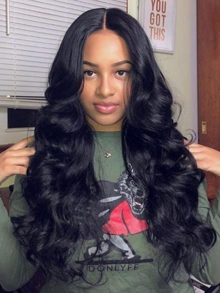 20 Inch Body Wave Beginner Friendly V Part Wig 30 Seconds Quick Install Natural Black No Leave Out No Glue