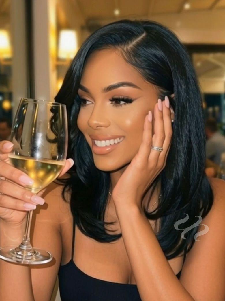 UNice Bye-Bye Knots 7x5 Lace Pre Side-Part Yaki Straight Wig with Blowout Feathered Layers