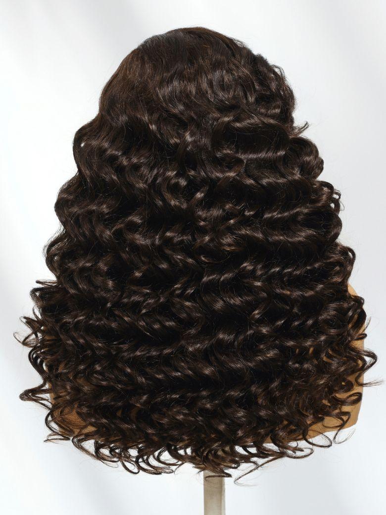 UNice 13x4 Pre-Everything™ Lace Frontal Dark Chocolate Brown Wand Curls Wig with Invisi Drawstring