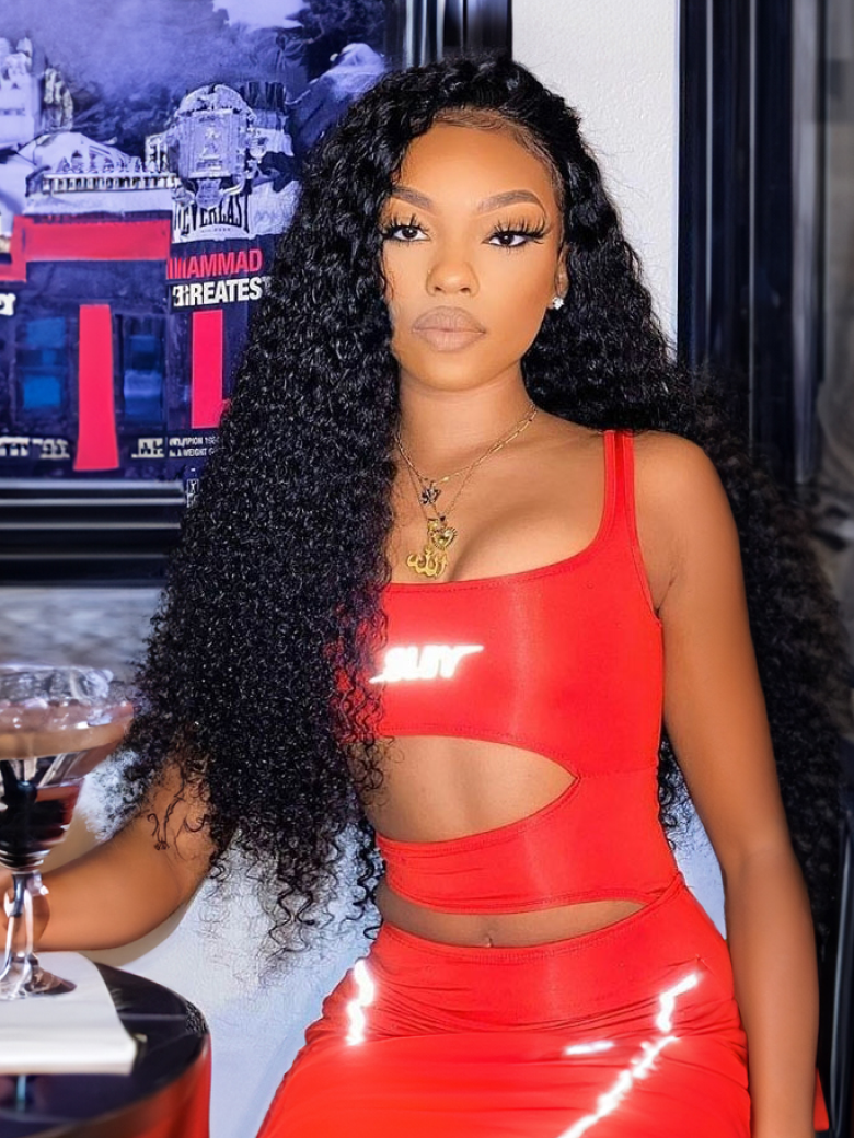 13x4 HD Lace Frontal Curly Glueless Wigs Human Hair Wigs 150% Density Natural Color