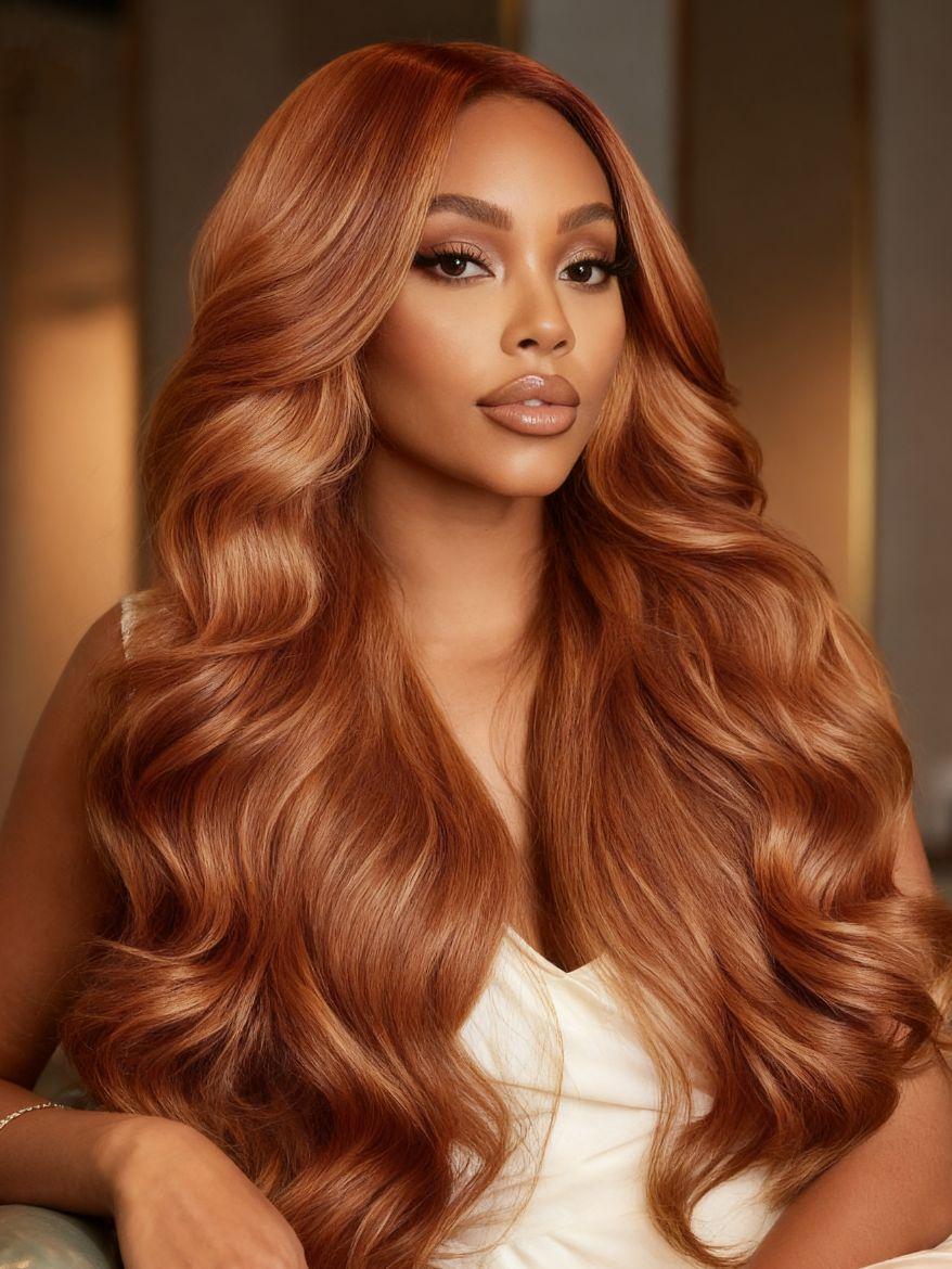 [Limited Quantity] Pumpkin Spice 13x4 Pre-Everything™ Lace Frontal Side Part Loose Wave Drawstring Wig with Face Framing Layers