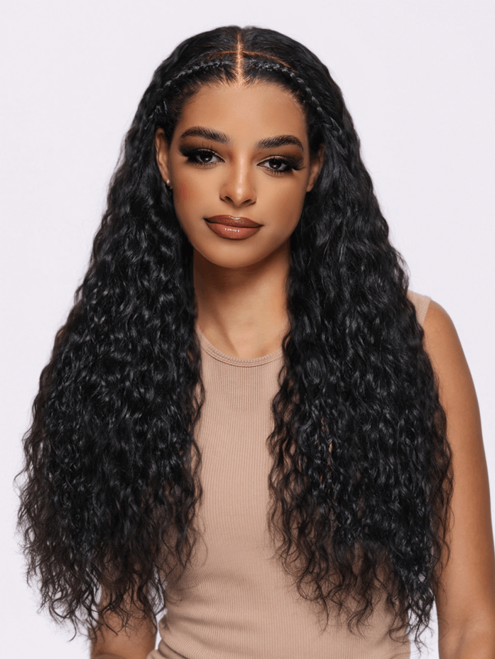 [From 22"]Bye-Bye Knots Wig 7x5 Glueless Lace Natural Black Braided Wig