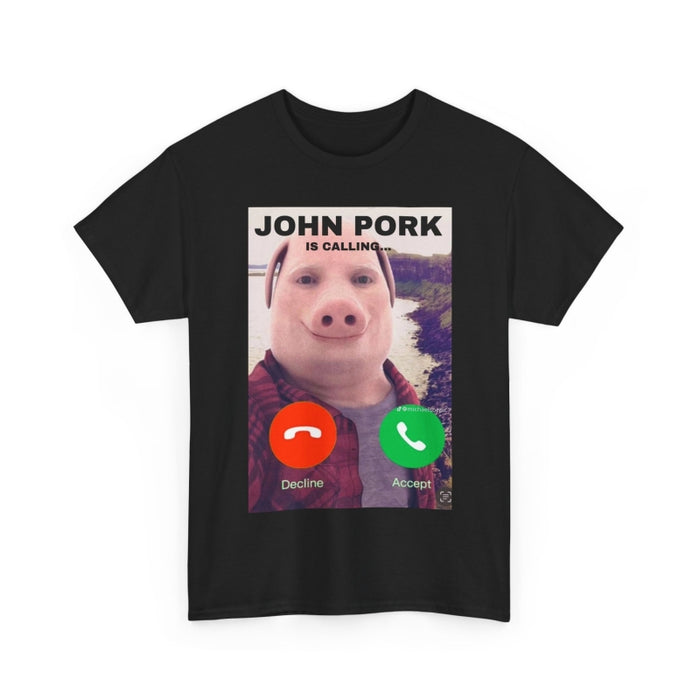 John Pork Funny Answer Call Phone T-Shirt, Brainrot T-Shirt