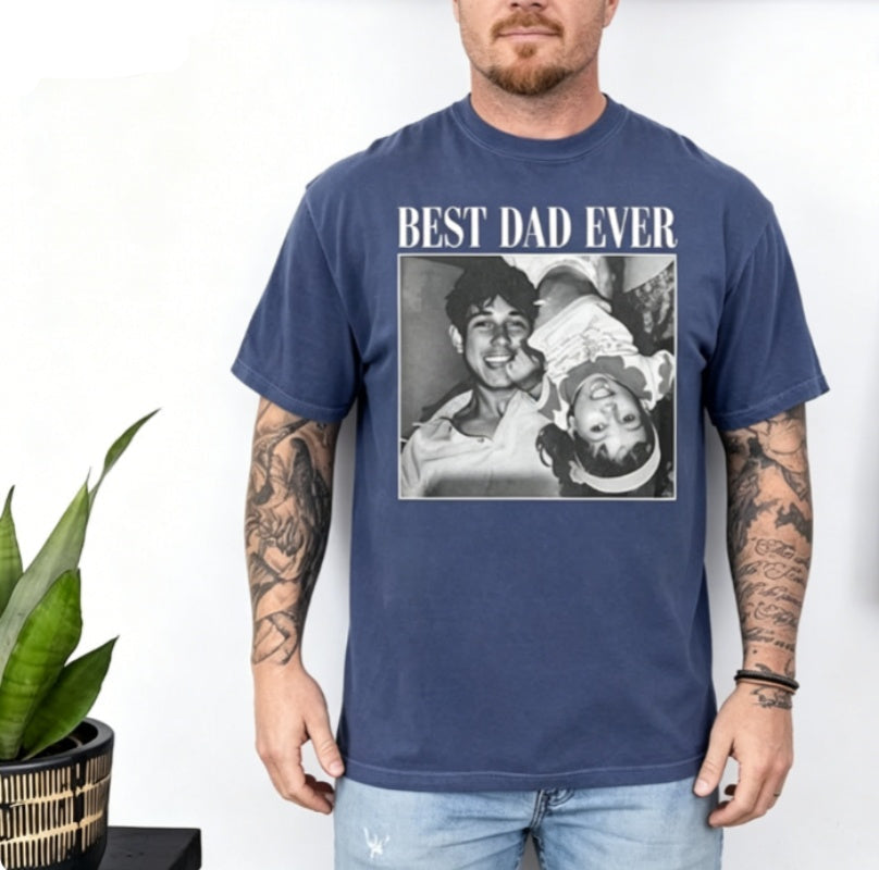 Personalized Photo Dad T-Shirt Unique Custom Fathers Day Present For Daddy