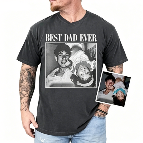 Personalized Photo Dad T-Shirt Unique Custom Fathers Day Present For Daddy